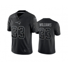 Men's New England Patriots #33 Joejuan Williams Black Reflective Limited Stitched Football Jersey