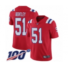 Men's New England Patriots #51 JaWhaun Bentley Red Alternate Vapor Untouchable Limited Player 100th Season Football Jersey