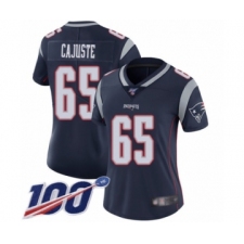 Women's New England Patriots #65 Yodny Cajuste Navy Blue Team Color Vapor Untouchable Limited Player 100th Season Football Jersey