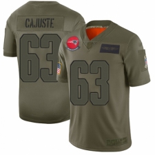 Youth New England Patriots #63 Yodny Cajuste Limited Camo 2019 Salute to Service Football Jersey
