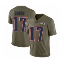Youth New England Patriots #17 Antonio Brown Limited Olive 2017 Salute to Service Football Jersey