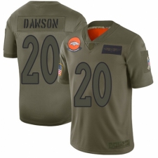 Men's Denver Broncos #20 Duke Dawson Limited Camo 2019 Salute to Service Football Jersey