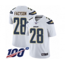 Youth Los Angeles Chargers #28 Brandon Facyson White Vapor Untouchable Limited Player 100th Season Football Jersey
