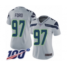 Women's Seattle Seahawks #97 Poona Ford Grey Alternate Vapor Untouchable Limited Player 100th Season Football Jersey