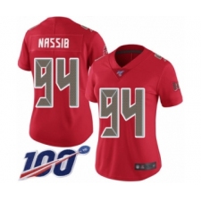 Women's Tampa Bay Buccaneers #94 Carl Nassib Limited Red Rush Vapor Untouchable 100th Season Football Jersey