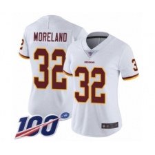 Women's Washington Redskins #32 Jimmy Moreland White Vapor Untouchable Limited Player 100th Season Football Jersey