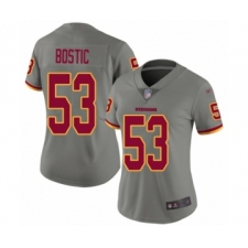 Women's Washington Redskins #53 Jon Bostic Limited Gray Inverted Legend Football Jersey