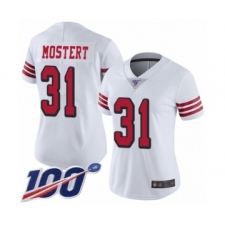 Women's San Francisco 49ers #31 Raheem Mostert Limited White Rush Vapor Untouchable 100th Season Football Jersey