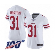 Women's San Francisco 49ers #31 Raheem Mostert White Vapor Untouchable Limited Player 100th Season Football Jersey