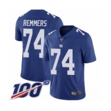 Men's New York Giants #74 Mike Remmers Royal Blue Team Color Vapor Untouchable Limited Player 100th Season Football Jersey