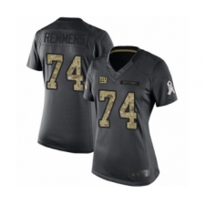 Women's New York Giants #74 Mike Remmers Limited Black 2016 Salute to Service Football Jersey