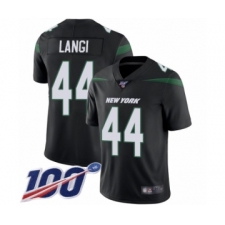 Men's New York Jets #44 Harvey Langi Black Alternate Vapor Untouchable Limited Player 100th Season Football Jersey