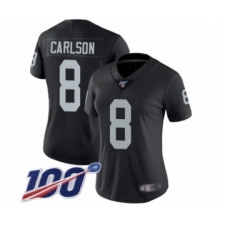 Women's Oakland Raiders #8 Daniel Carlson Black Team Color Vapor Untouchable Limited Player 100th Season Football Jersey