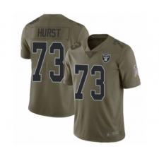 Youth Oakland Raiders #73 Maurice Hurst Limited Olive 2017 Salute to Service Football Jersey
