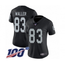 Women's Oakland Raiders #83 Darren Waller Black Team Color Vapor Untouchable Limited Player 100th Season Football Jersey