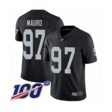 Men's Oakland Raiders #97 Josh Mauro Black Team Color Vapor Untouchable Limited Player 100th Season Football Jersey