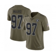 Men's Oakland Raiders #97 Josh Mauro Limited Olive 2017 Salute to Service Football Jersey