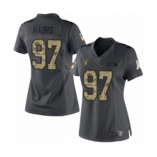 Women's Oakland Raiders #97 Josh Mauro Limited Black 2016 Salute to Service Football Jersey