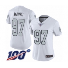 Women's Oakland Raiders #97 Josh Mauro Limited White Rush Vapor Untouchable 100th Season Football Jersey