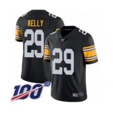 Men's Pittsburgh Steelers #29 Kam Kelly Black Alternate Vapor Untouchable Limited Player 100th Season Football Jersey