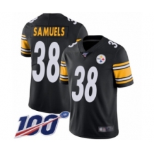 Men's Pittsburgh Steelers #38 Jaylen Samuels Black Team Color Vapor Untouchable Limited Player 100th Season Football Jersey