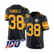 Men's Pittsburgh Steelers #38 Jaylen Samuels Limited Black Rush Vapor Untouchable 100th Season Football Jersey
