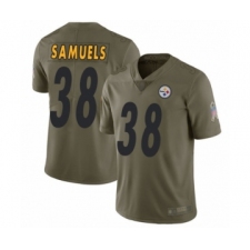 Men's Pittsburgh Steelers #38 Jaylen Samuels Limited Olive 2017 Salute to Service Football Jersey