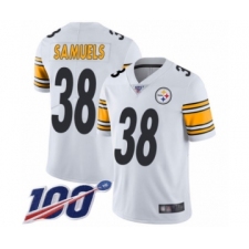 Men's Pittsburgh Steelers #38 Jaylen Samuels White Vapor Untouchable Limited Player 100th Season Football Jersey
