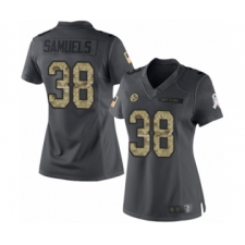 Women's Pittsburgh Steelers #38 Jaylen Samuels Limited Black 2016 Salute to Service Football Jersey