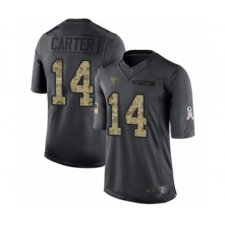 Youth Houston Texans #14 DeAndre Carter Limited Black 2016 Salute to Service Football Jersey