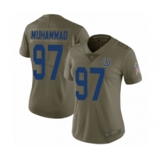 Women's Indianapolis Colts #97 Al-Quadin Muhammad Limited Olive 2017 Salute to Service Football Jersey