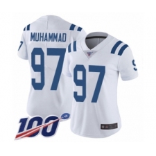 Women's Indianapolis Colts #97 Al-Quadin Muhammad White Vapor Untouchable Limited Player 100th Season Football Jersey