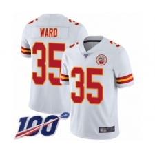 Men's Kansas City Chiefs #35 Charvarius Ward White Vapor Untouchable Limited Player 100th Season Football Jersey