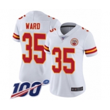 Women's Kansas City Chiefs #35 Charvarius Ward White Vapor Untouchable Limited Player 100th Season Football Jersey