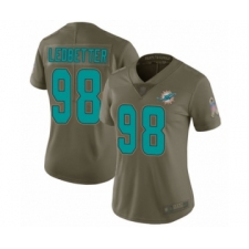 Women's Miami Dolphins #98 Jonathan Ledbetter Limited Olive 2017 Salute to Service Football Jersey
