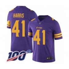 Men's Minnesota Vikings #41 Anthony Harris Limited Purple Rush Vapor Untouchable 100th Season Football Jersey