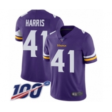 Youth Minnesota Vikings #41 Anthony Harris Purple Team Color Vapor Untouchable Limited Player 100th Season Football Jersey