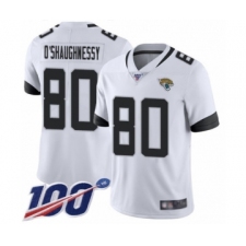 Men's Jacksonville Jaguars #80 James O'Shaughnessy White Vapor Untouchable Limited Player 100th Season Football Jersey