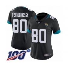 Women's Jacksonville Jaguars #80 James O'Shaughnessy Black Team Color Vapor Untouchable Limited Player 100th Season Football Jersey