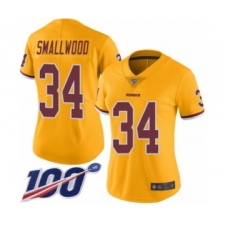 Women's Washington Redskins #34 Wendell Smallwood Limited Gold Rush Vapor Untouchable 100th Season Football Jersey