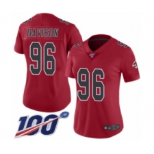 Women's Atlanta Falcons #96 Tyeler Davison Limited Red Rush Vapor Untouchable 100th Season Football Jersey