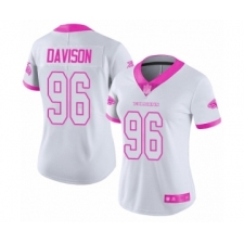 Women's Atlanta Falcons #96 Tyeler Davison Limited White Pink Rush Fashion Football Jersey