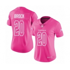 Women's Arizona Cardinals #20 Tramaine Brock Limited Pink Rush Fashion Football Jersey