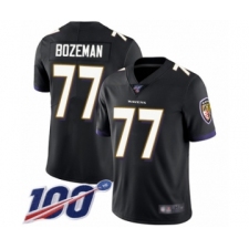 Youth Baltimore Ravens #77 Bradley Bozeman Black Alternate Vapor Untouchable Limited Player 100th Season Football Jersey