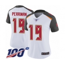 Women's Tampa Bay Buccaneers #19 Breshad Perriman White Vapor Untouchable Limited Player 100th Season Football Jersey