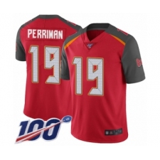 Youth Tampa Bay Buccaneers #19 Breshad Perriman Red Team Color Vapor Untouchable Limited Player 100th Season Football Jersey