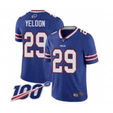 Men's Buffalo Bills #29 T.J. Yeldon Royal Blue Team Color Vapor Untouchable Limited Player 100th Season Football Jersey