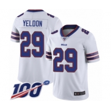 Men's Buffalo Bills #29 T.J. Yeldon White Vapor Untouchable Limited Player 100th Season Football Jersey
