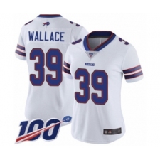Women's Buffalo Bills #39 Levi Wallace White Vapor Untouchable Limited Player 100th Season Football Jersey