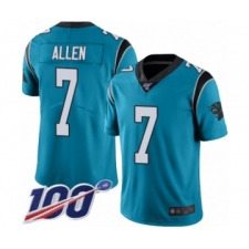 Men's Carolina Panthers #7 Kyle Allen Blue Alternate Vapor Untouchable Limited Player 100th Season Football Jersey